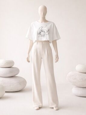 Disney White Dumbo Graphic Crop Tee